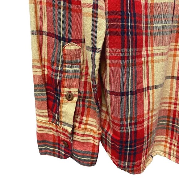 JACHS Mens Shirt Size Large 100% Cotton Red Plaid Long Sleeve Button up Utility - Picture 7 of 12